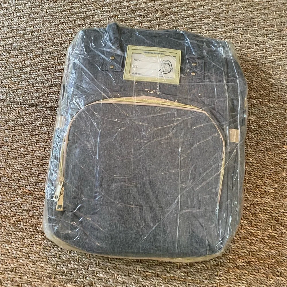 Gray 7-in-1 Diaper Bag Backpack NWT